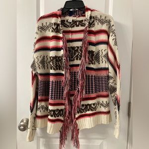 Love By Design fringe cardigan sweater. Size small